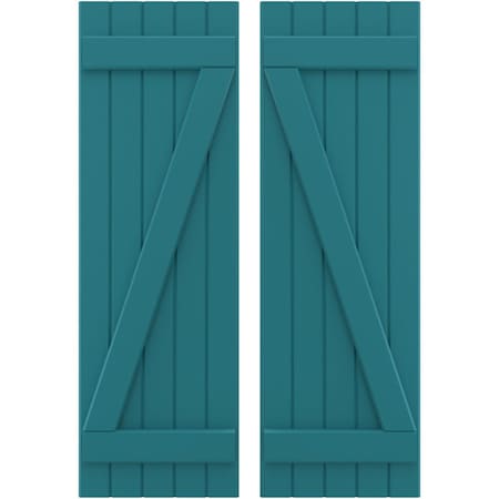 Americraft 5-Board (2 Batten) Wood Joined Board-n-Batten Shutters W/ Z-Bar, ARW102BB518X82ANH